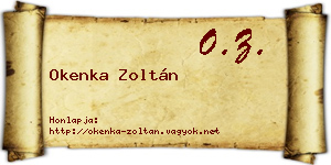Okenka Zoltán névjegykártya